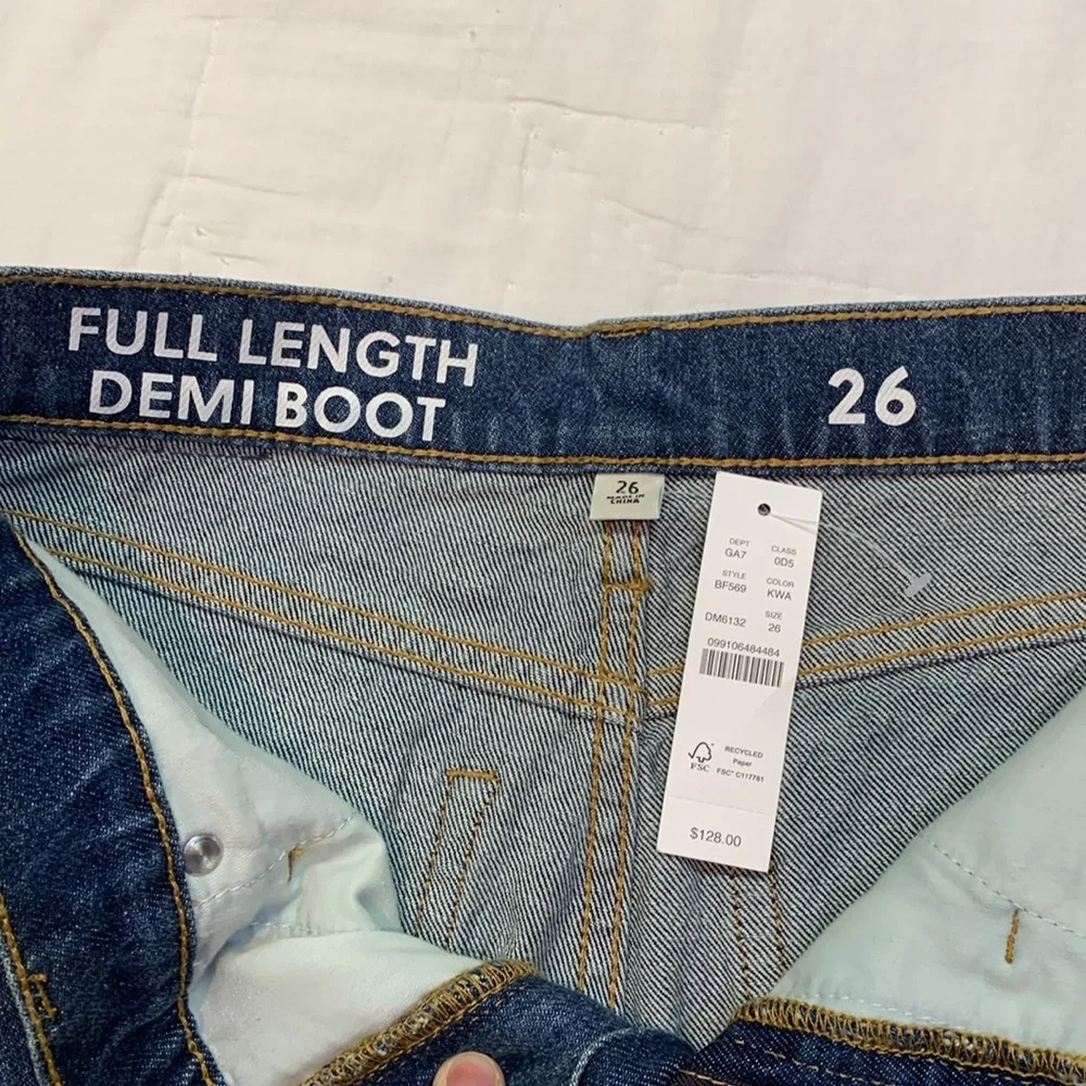 J. Crew Size 26 Full-Length Demi-Boot Jeans | NWT Raw‎ Hem Medium Wash Denim